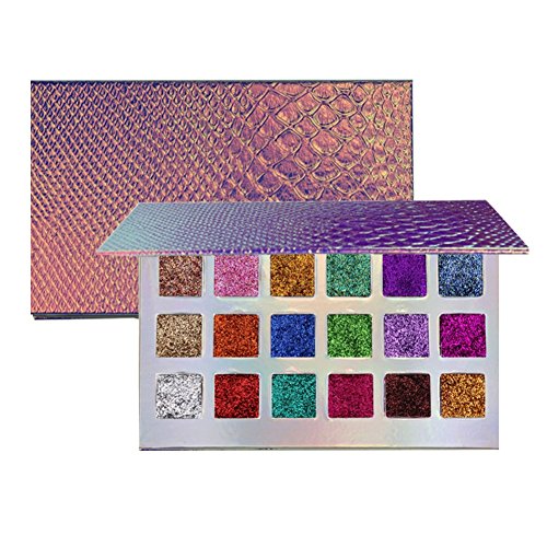 Glitter Eyeshadow, Shouhengda 18 Colors Shimmer Eyeshadow Palette Shimmer
