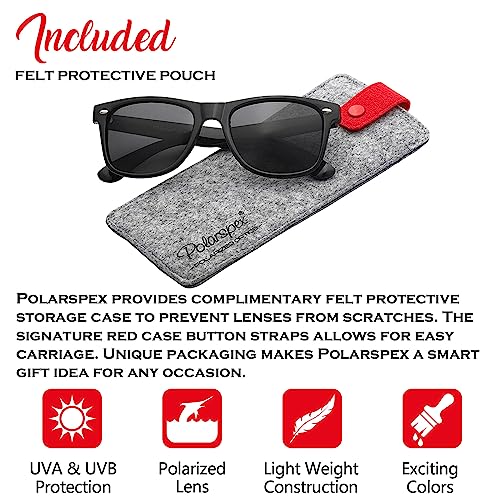 Image of PolarSpex Polarized Sunglasses for Men and Women | UV Protection, Durable Lightweight Frame, Retro Style, Felt Carrying Case, Clear Vision for Driving, Fishing & Everyday Wear.