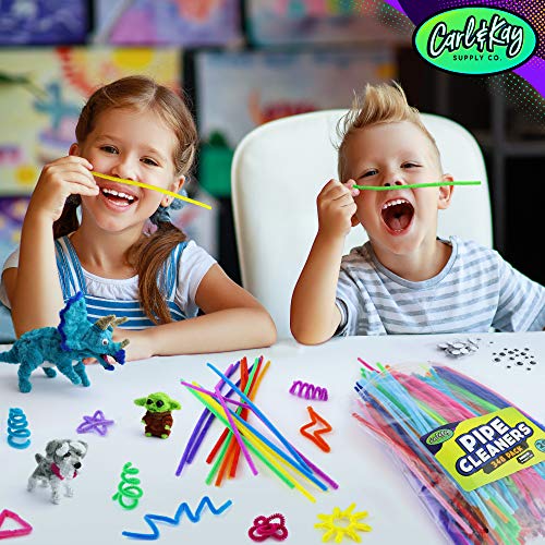 Carl & Kay 348 Pipe Cleaners [Bonus: 48 Googly Eyes] in a Zipper Storage Bag, Chenille Stems in 29 Colors for DIY Art, Creative Kid’s Gift, Assorted Fuzzy Craft Sticks, Children’s Craft Supplies - Thumbnail 2