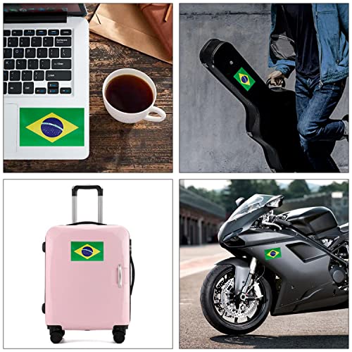 Image of CANTENDO 3Pack Brazil Flag Decal - Brazil Flags Reflective Vinyl Car Stickers - for Car Window Bumper Waterproof Sticker (12 x 8.5 Inch)