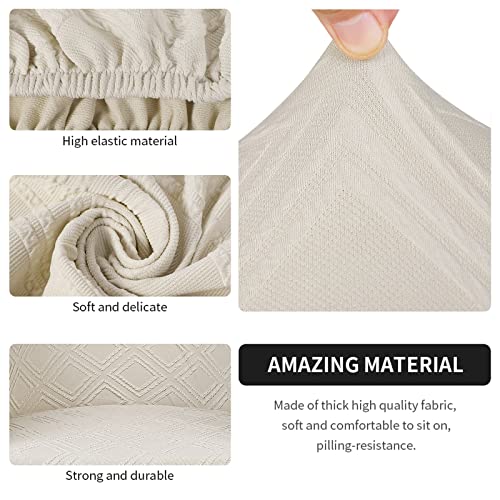 Image of SearchI Waterproof Club Chair Slipcover Stretch Barrel Chair Covers Jacquard Tub Chair Slipcovers Spandex Armchair Sofa Cover Removable Couch Furniture Protector Arm Chair Cover for Living Room(Beige)