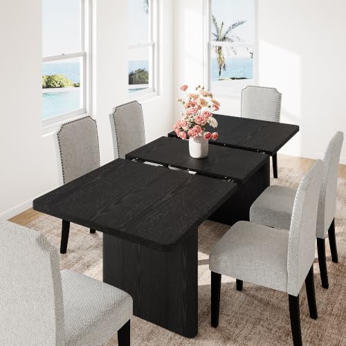 Image of GarveeHome Rectangular 63 inch-82.7 inch Extendable Dining Table with Round Corner