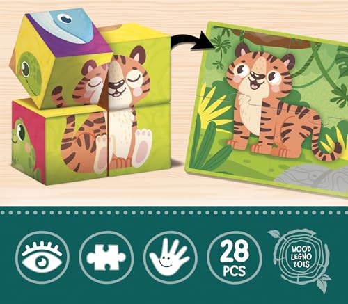 Lisciani Giochi - Montessori Wood Cubes And Puzzle - 4