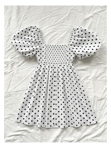 Image of Floerns Women's Floral Dress Puff Sleeve Dress Square Neck Summer Vacation Picnic Mini Dresses