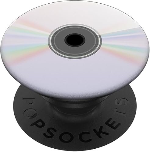 Diseño compacto de CD divertido PopSockets agarre y soporte para teléfonos y tabletas, Negro