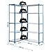 Estantería esquinera metálica sin tornillos Simoncorner de 10 estantes Azul/Blanco Simonrack 2000x1300x300 mms - Estantería esquinera- Estantería para oficina - 80 Kgs de capacidad por estante