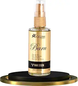 Voganni Óleo Reparador de Pontas Baru Oil - Hidratação Profunda Profissional - Controle de Frizz Todos os Tipos de Cabelo Brilho Intenso Tratamento Capilar Linha Premium Feminino e Masculino - 60ml