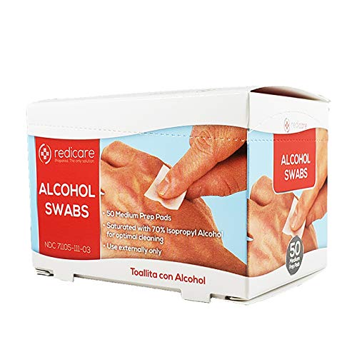 Rediwipe Alcohol Prep Pads 50/Box, 70% Isopropyl Alcohol,