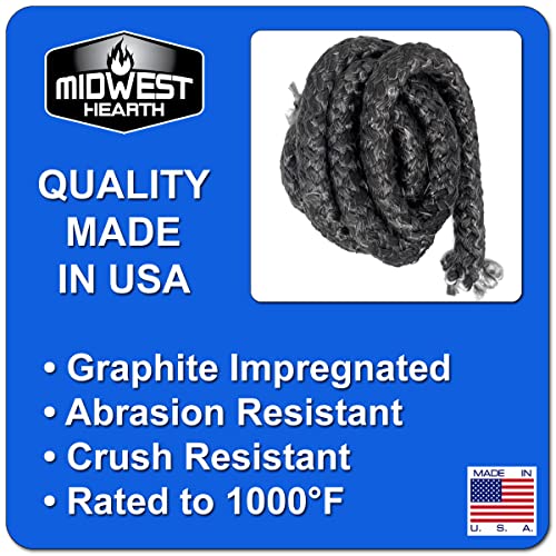 Midwest Hearth Wood Stove Replacement Gasket For Woodburning Stoves Graphite