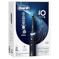 Oral-B iO Series 5 Black Bluetooth Electric Toothbrush with A.I. Connectivity, 5 Brushing Modes, Travel Case & Charging Station Included
