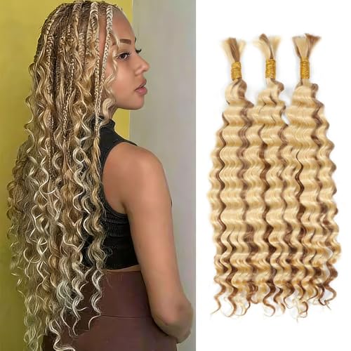 24 Inch 613 Human Braiding Hair for Boho Braids Blonde