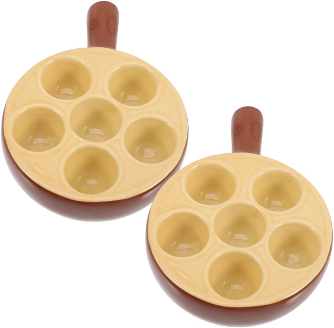 Alipis 2pcs Snail Plates Ceramic Escargot Dish Baking Plate for Home Restaurant