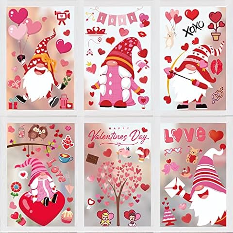 Valentines Day Window Clings Valentines Window Clings Stickers for Valentines Day Window Decorations Cover