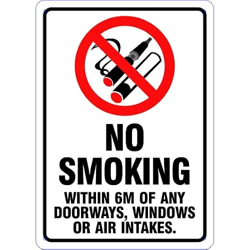 Important No Smoking Sign 12x8 Inch Metal