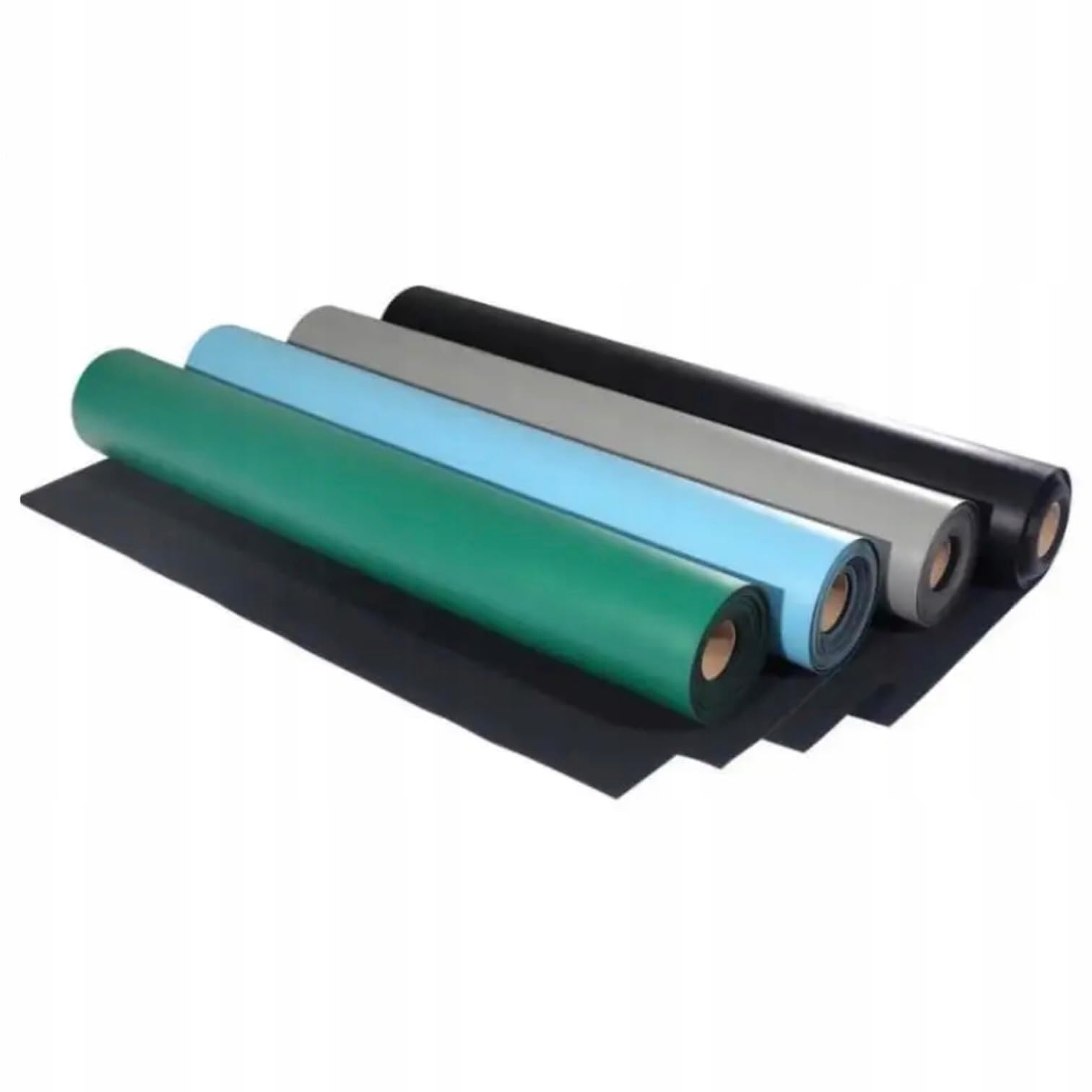 Rosfix Alfombrilla antiestática ESD 1,2 x 10 m, color verde/negro, goma natural, grosor de 2 mm, superficie mate | Disipación < 0,1s | Protección electrónica | alfombra de banco