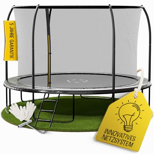 FRIEDO Trampolin Outdoor 366 cm mit einklappbaren Stangen I Sicher & wetterfest I Nach EN71-14 Geprüft I Innenliegendes Netz, rostfrei & dick gepolstert FRIEDO Trampolin Outdoor 366 cm mit einklappbaren Stangen I Sicher & wetterfest I Nach EN71-14 Geprüft I Innenliegendes Netz, rostfrei & dick gepolstert