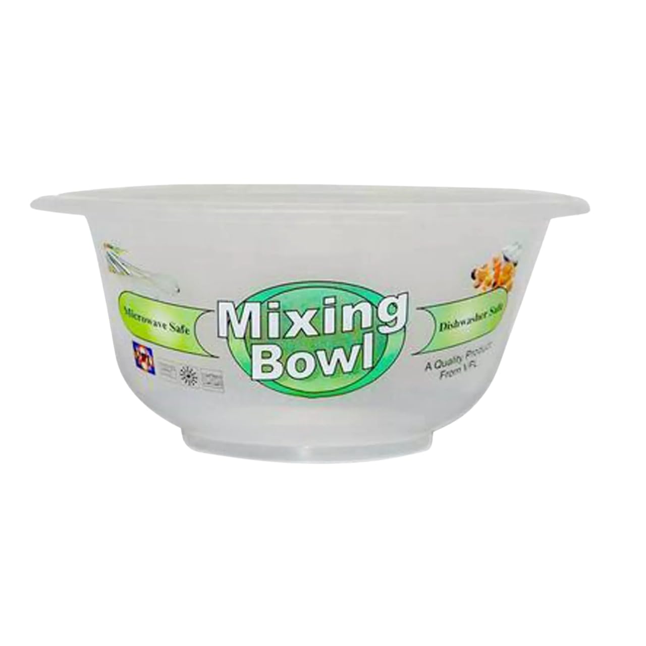 Clear Plastic Mixing Bowl – Microwave & Dishwasher Safe | Lightweight, Durable & Reusable Bowl for Food Prep, Baking, Salad, Fruit, and Serving – Transparent Kitchen Bowl (Large - 25cm)