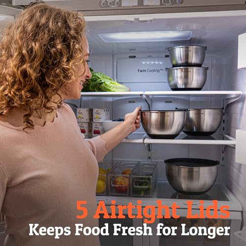 Priority Chef Premium Mixing Bowls With Airtight Lids Set, Thicker Stainless Steel Mixing Bowl Set, Large Prep Metal Bowls with Lids, Nesting Bowls for Kitchen, 1.5/2/3/4/5 Qrt, Green by Priority Chef - Image 4