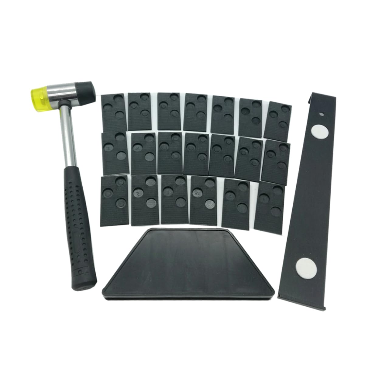 Housoutil Kit de Instalación de Suelos Laminados 23 Piezas con 20 Espaciadores, Barra de Tracción, Mazo y Taco de Goma para Instalación Rápida de Parquet