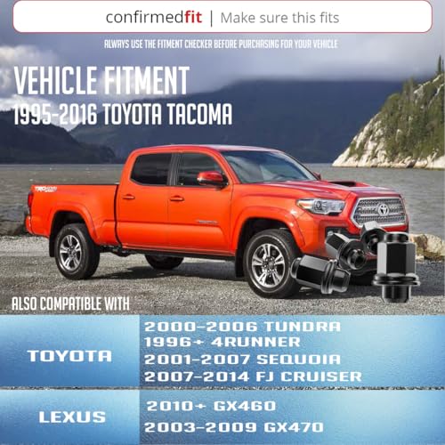 Image of Wheel Accessories Parts 24 Pcs M12x1.5 12x1.5 Thread OEM Factory Style Lug Nuts 1.8 inch Long Black 13 /16 inch 21mm Hex Fits Toyota Tacoma | 90084-94002 | 611-212