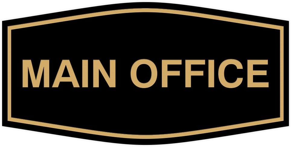 Fancy Main Office Sign (Black/Gold) - Medium