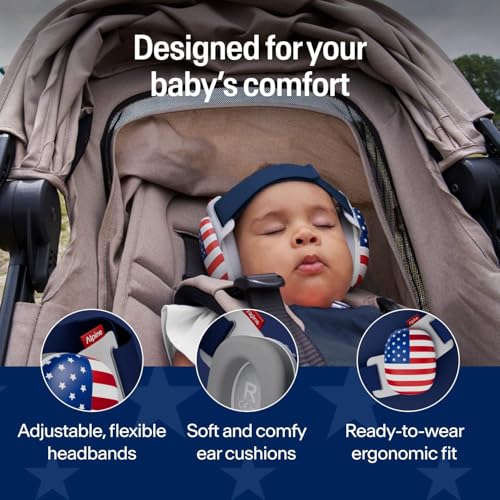 Image of Alpine Muffy Baby Comfort, America250 Special Edition, Protects Hearing for Babies & Toddlers, CE & ANSI Certified, Safe fit & Comfort, Multi-adjustable from 3 months up to 5 yrs, 24dB, Fourth of July
