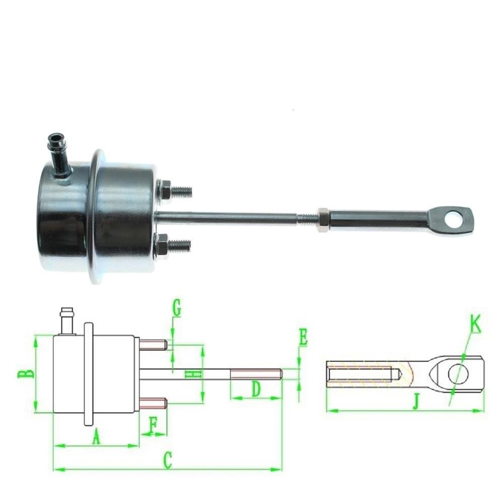 Tipo Universale Turbo Attuatore Tb28 Gt25 T25 T28 Wastegate Interna Da 0,25 Bar-1,1 Bar Turbo Elettrico