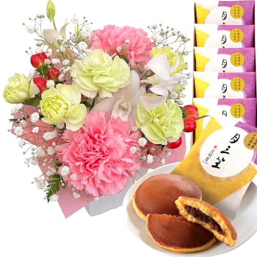 和風プリザ『花籠』＆どら焼き