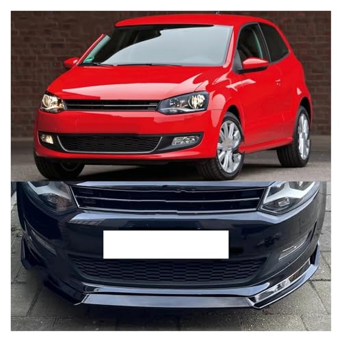 Lame de Pare-Choc Avant VW Polo MK5 Protection et Style Brillant 3 Pcs