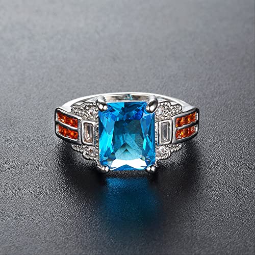 Party Jewelry Girl S Women Ring Gem Charms 925 Elegante Topaz Ring - Afbeelding 4