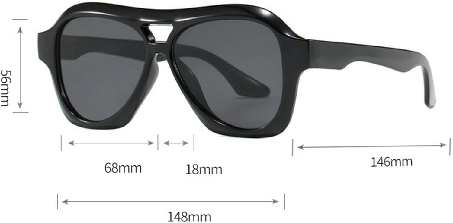 Fashion Oversized Double Bridges Pilot Sunglasses Women Retro Blue Green Shades UV400 Men Trending Punk Sun Glasses - Image 4