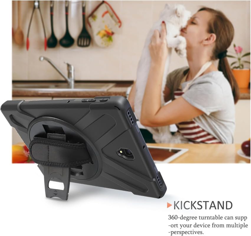 Image of MoreFit Hybrid Back Cover Case with Kickstand Wheel Pattern for Samsung Galaxy Tab S4 / SM-T830 / T835