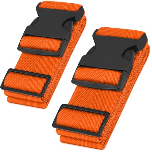 Image of Hero Luggage Straps for Suitcases (2-Pack) Heavy-Duty Adjustable Luggage Belt with Duraflex Buckle & Built-in Luggage Tag - Checked Bag & Carry-on Travel Essentials