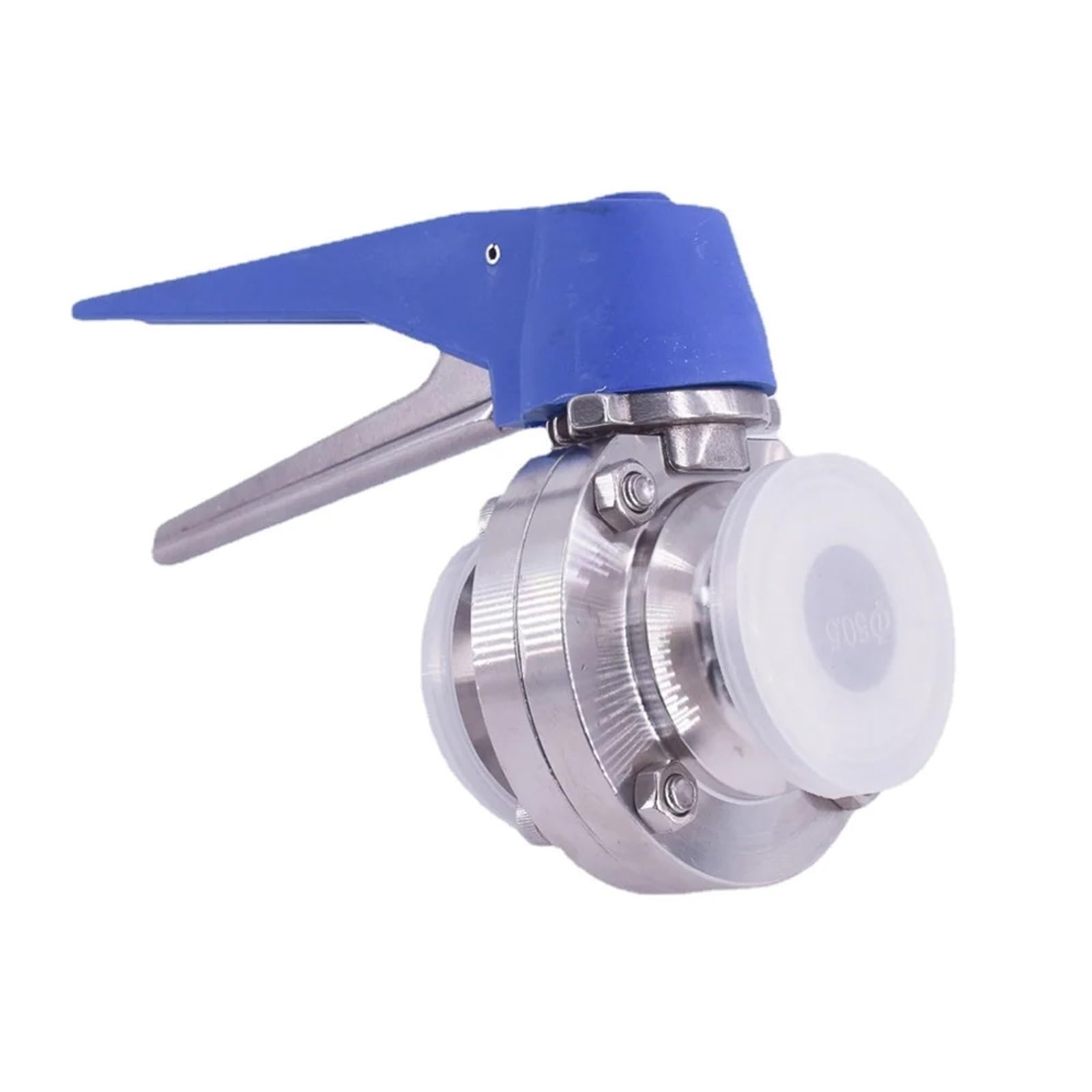 HDPHCRIUN 19 25 32 38 45 51mm Pipe OD x 1.5" 2" Tri Clamp Sanitary Butterfly Squeeze Trigger Flow Control Valve SUS 304 Stainless Brewing(316,25mm Pipe OD K50.5mm)