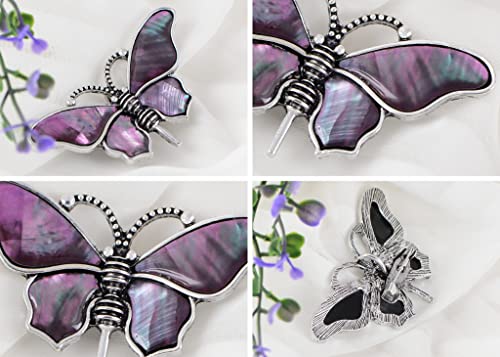Image of Alilang Abalone Shell Butterfly Insect Brooch Lapel Pins Pendant Scarf Shawl Accessories Wedding Party