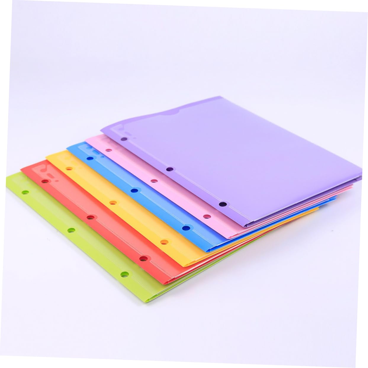 STOBOK Carpeta de Documentos Pp 2 Ranuras 6 Piezas Organizador de Archivos para Oficina Color Aleatorio