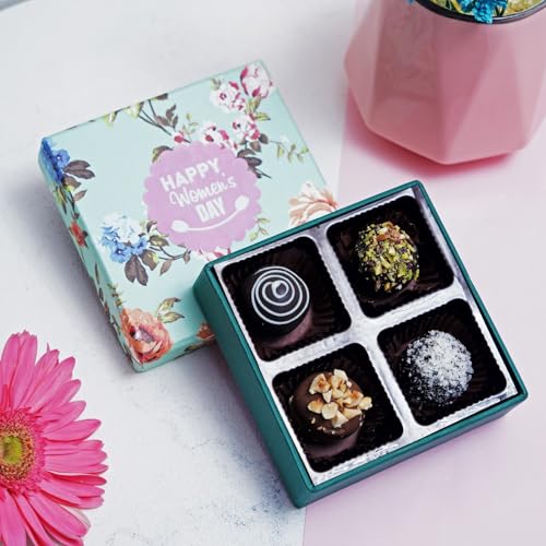 Image of Velvet Fine Chocolates Gift Hamper Tetra Choco Box with Assorted Flavors (Cranberry, Coffee Filling, Rose Filling, Strawberry)