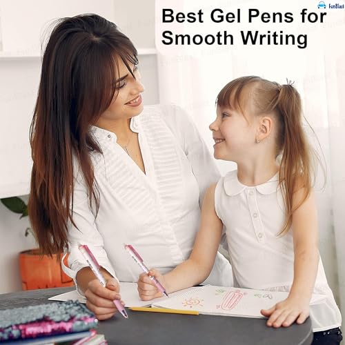 Image of FunBlast Erasable Gel Pens - 12 Pcs of Gel Pen with Magic Eraser, Kawaii Gel Pens, Lightweight Gel Pen with Comfortable Grip, Stationery for School & Office - Blue Ink