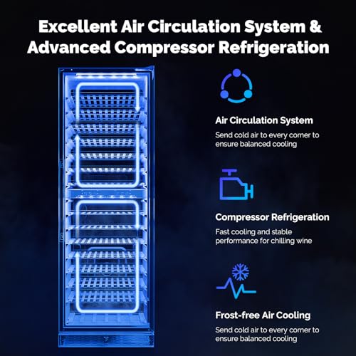Image of ROVSUN 24'' Wine Cooler Refrigerator, 160 Bottles Dual Zone Wine Fridge with Professional Temperature Control System, Built-in Wine Cellar with Touch Panel Control for Wine Enthusiast, Restaurant