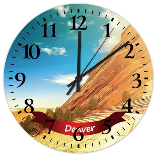 12 Inch Silent Non-Ticking Wood Wall Clocks Battery...