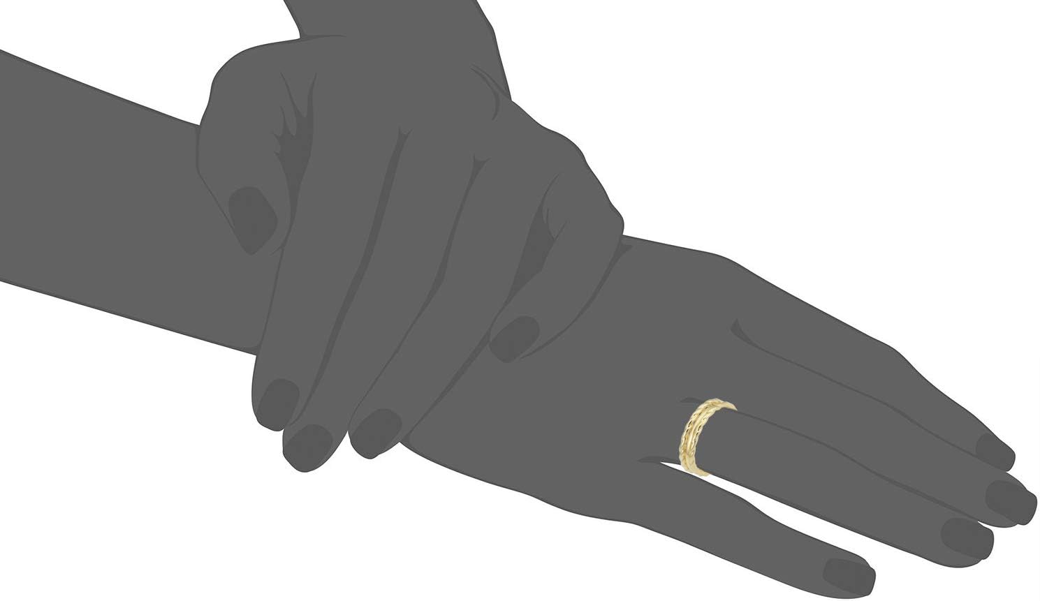 KoolJewelry Minimalist 14k Yellow Gold 4.7 mm Triple Band Ring