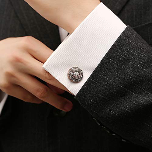 Mancuernillas para hombre estilo cobre antiguo grandes miniatura 2