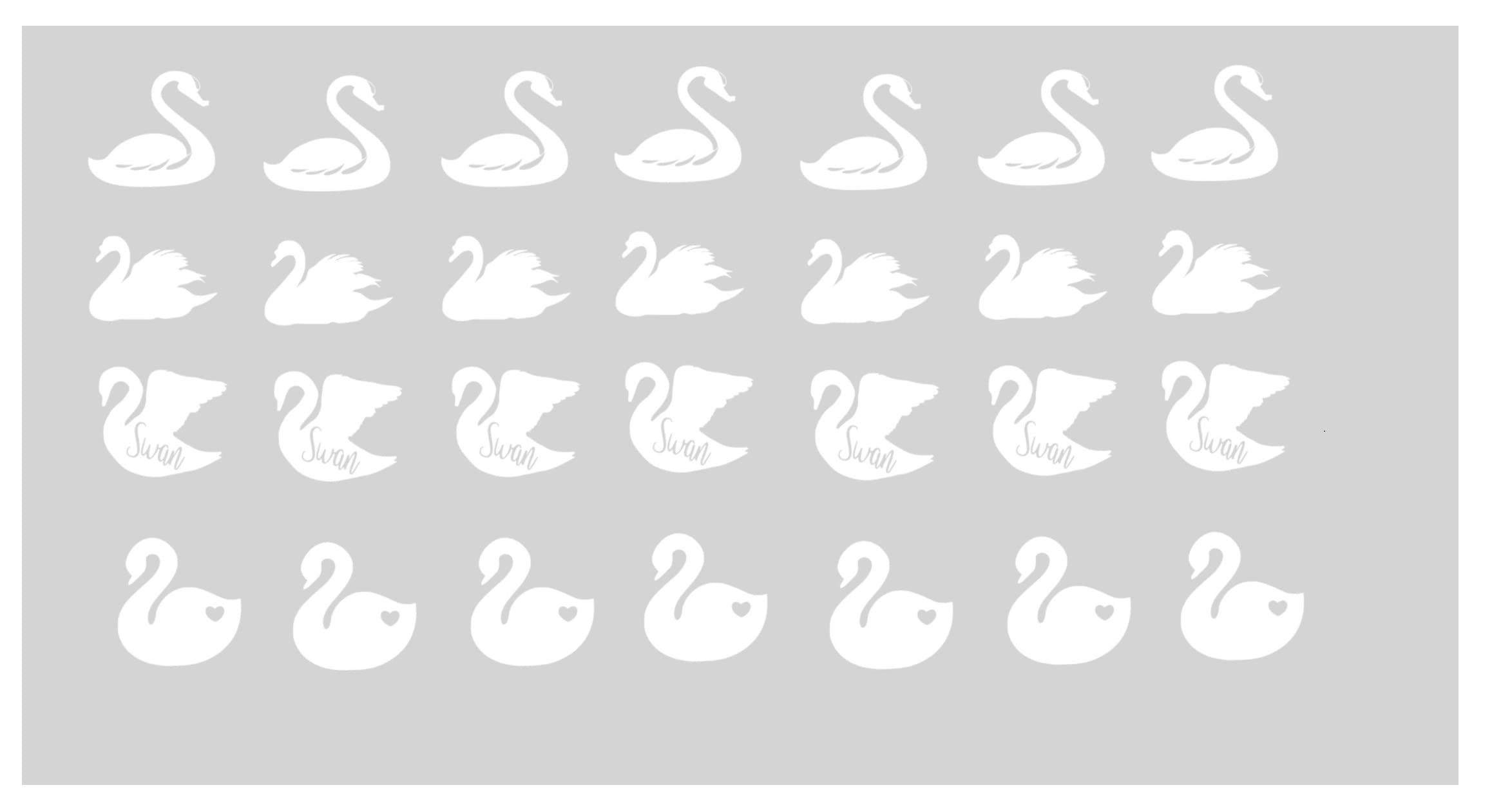 Kaz Creations Swan Vinyl Stickers White Swan Collection (Swan Vinyl Stickers White)