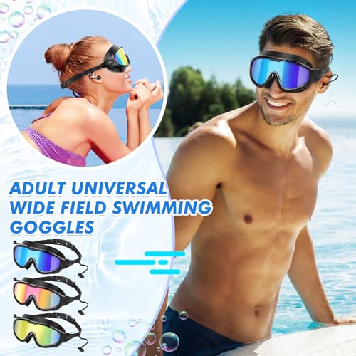 Konohan 3 Pack Adult Swim Goggles Anti Fog, Black Dazzling Lenses - image 3
