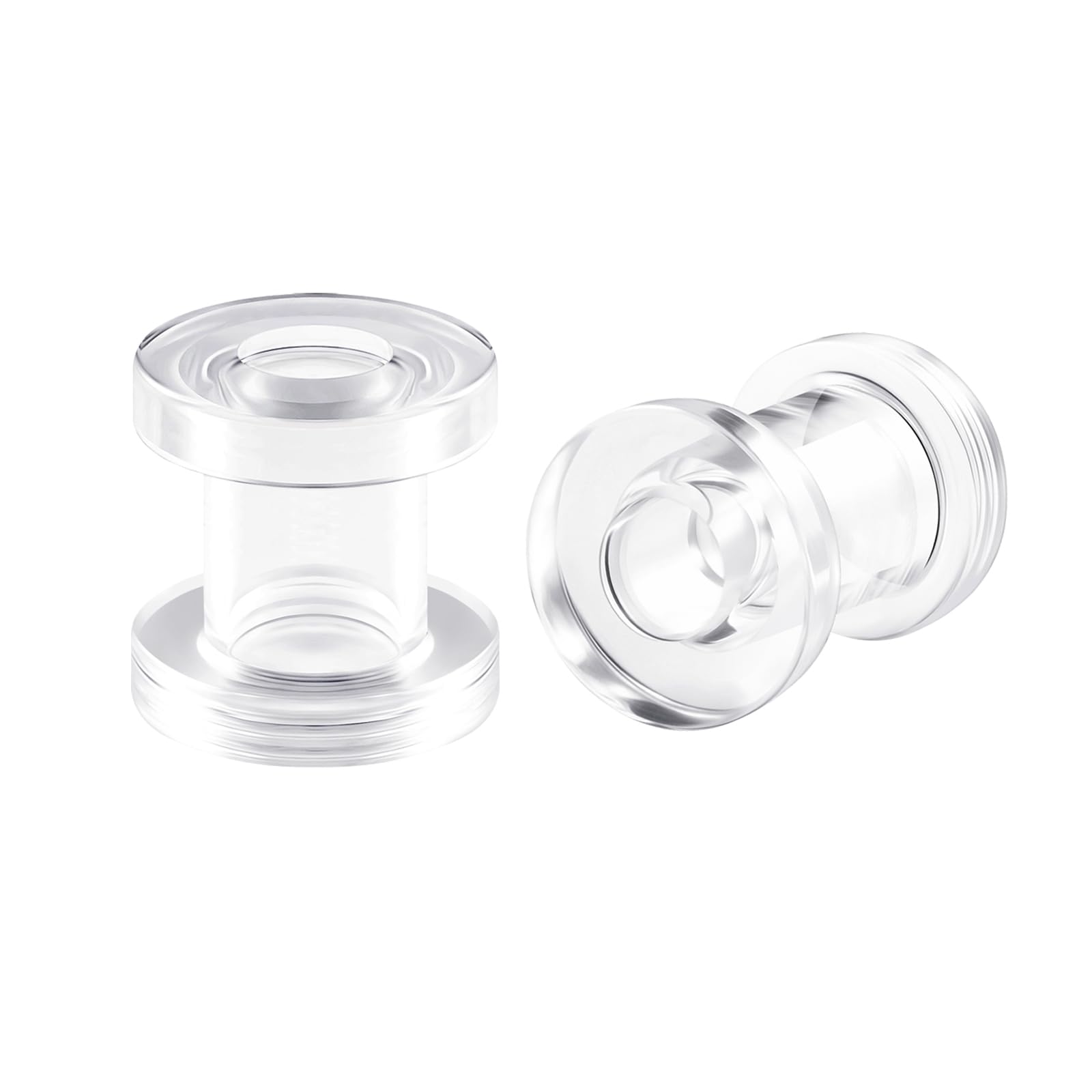 bodyjewellery 2g 2 Gauge Clear Acrylic Screw fit Flesh Tunnels Ear Plugs Ear Stretching 2Pcs
