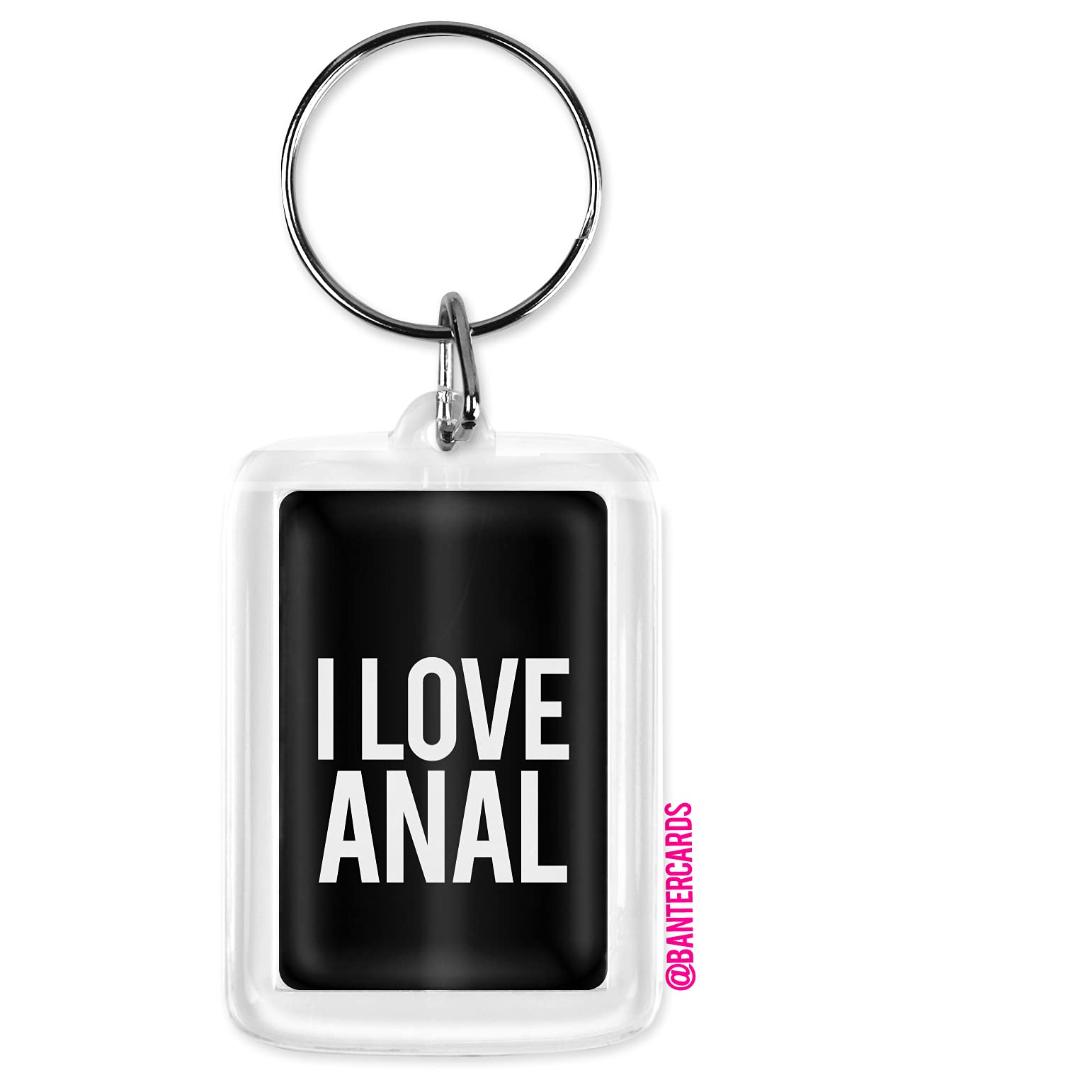 Banter Cards I love anal Keying - Funny Keyring - Rude Keyring - Sweary Keyring