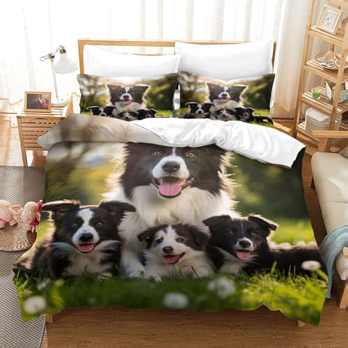 Housse de couette Border Collie 140x200 en microfibre résistante haute densité - 3