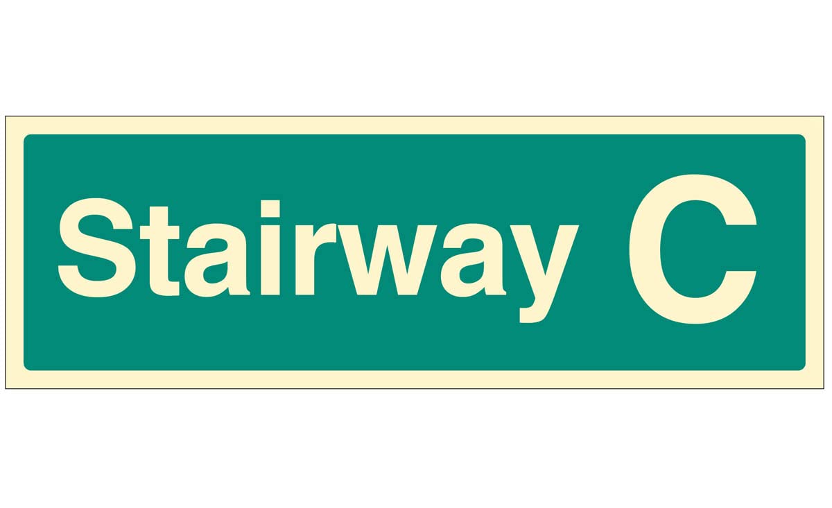 Caledonia Signs 42179L Stairway C (self adhesive, glow in the dark, safety sign)