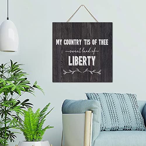 Décoration murale en bois maison chaleureuse My Country Tis of Thee