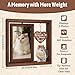 HAMUIERS Cat Memorial Gifts for Loss of Cat - Rotating Wooden Frame for 4x6 Photo & Fur Hair Jar - Sympathy Gift for Pet Bereavement, Remembrance Keepsake - Rainbow Bridge Gift for Cat Lovers